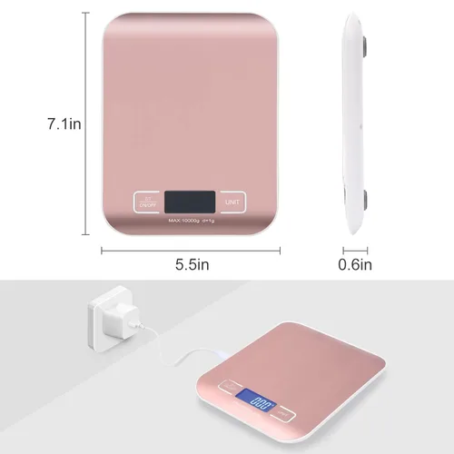Miniatura 3 de Báscula de envío digital, panel de acero inoxidable, báscula postal portátil precisa para paquetes, pequeñas empresas, cocina, alimentos, hecha a
