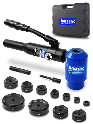 Miniatura 9 de AMZCNC Kit de Punzón Hidráulico para Perforar Agujeros de 1/2 a 2 pulgadas, Juego de Cortador de Orificios para Conducto Eléctrico, Kit