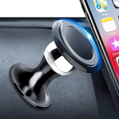 Soporte magnético para teléfono de coche, imán fuerte para teléfono, soporte de accesorios [360°] hembra-macho - teléfono inteligente y navegación -