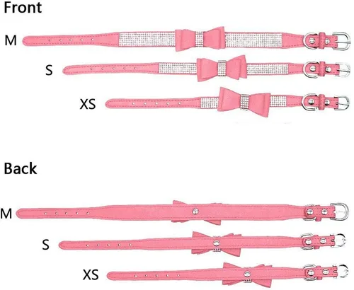 Miniatura 3 de Collares Pequeños para Perros Femeninos, Lindo Cristal de Rinstone con Pajarita de Diamante de Brillo para Cachorros para XXS XS Perros Pequeños