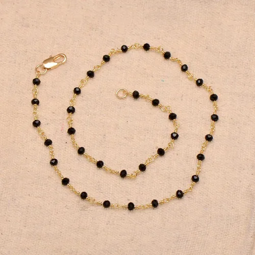 Miniatura 16 de Joseph Brothers Collar hecho a mano con cuentas negras y doradas para mujer, 14-24 pulgadas