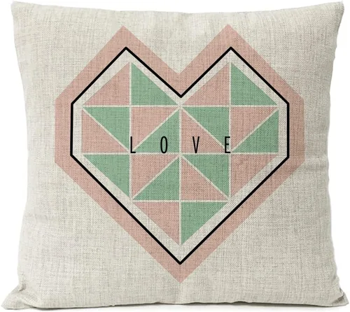 Miniatura 3 de Juego de 4 fundas de almohada geométricas de ciervo negro y verde de 18 x 18 pulgadas con forma de corazón, fundas decorativas para el hogar, sofá