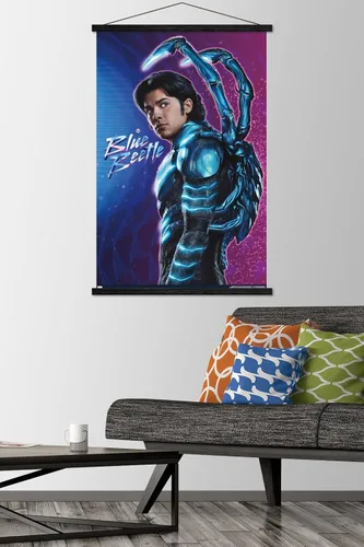 Miniatura 2 de Trends International DC Comics Movie Blue Beetle - Póster de pared con marco magnético, 34 pulgadas de largo x 22.4 W, impresión premium y colgador