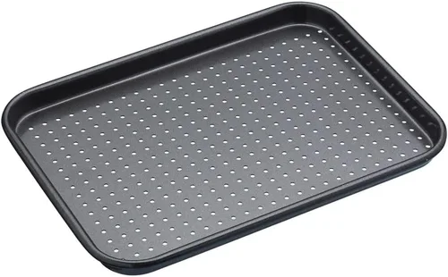 MasterClass Crusty Bake - Bandeja perforada para hornear con PTFE, PFOA y BPA, antiadherente, acero al carbono robusto de 0.039 in de grosor, 9.4 x