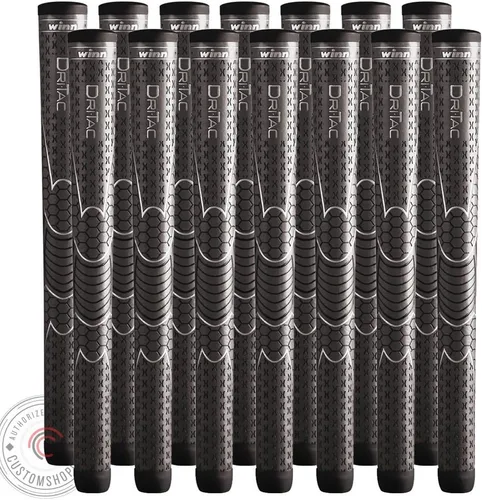 Juego de 14 agarres de golf Winn Dri-Tac de gran tamaño (+ 1/8 pulgadas), máxima comodidad, adherencia y absorción de impactos para jugar en todo