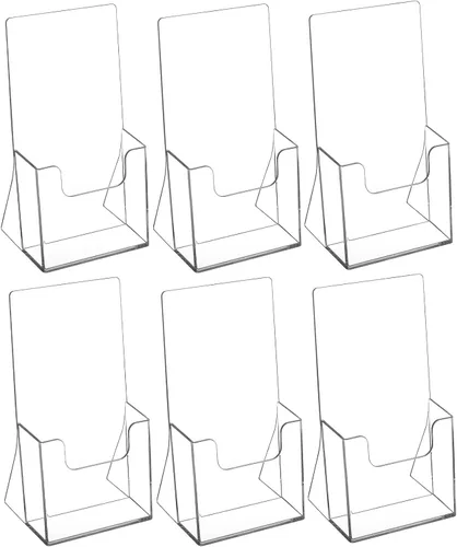 Miniatura 9 de MaxGear Soporte acrílico para folletos de 4 pulgadas, soporte de plástico transparente para libros, libros, revistas, menús, organizador multiusos
