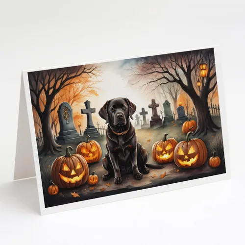 Miniatura 66 de Caroline's Treasures DAC2018GCA7P - Tarjetas de felicitación y sobres de Halloween espeluznantes de Border Collie, paquete de 8 tarjetas en blanco