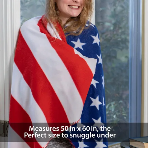Miniatura 3 de Manta con la bandera estadounidense, manta de felpa de poliéster de los Estados Unidos, decoración del hogar con bandera estadounidense