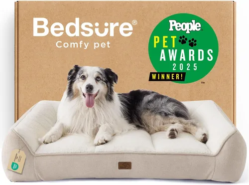 Miniatura 15 de Bedsure Cama ortopédica para perros de tamaño mediano, camas extra gruesas de apoyo para perros medianos con funda impermeable lavable, cómodo sofá