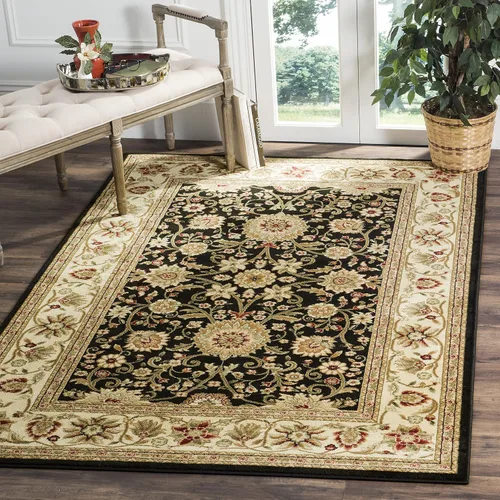 Miniatura 8 de SAFAVIEH Lyndhurst Collection - Alfombra de área de 9 x 12 pies, color marfil y rojo, diseño oriental tradicional, no desprende pelusa y de fácil