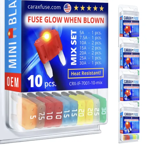 Miniatura 10 de CARAX Fusible Premium - Mix 10 uds. - Fusible Smart Auto Glow - Fácil Identificación - Hoja estándar/Regular - ATC/ATO/ATS