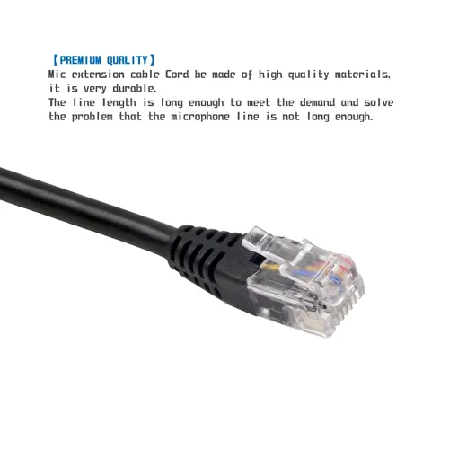 Miniatura 2 de Gabil GRC-Y20 RJ12 Cable de extensión de micrófono de 6 pines 6.5FT 2M para Yaesu TYT TH-9800D Plus Cable de extensión de micrófono de radio