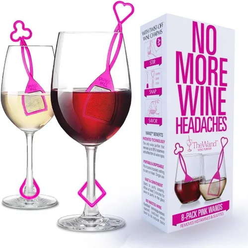 PureWine - Filtros de varita rosa histaminas y sulfitos, puede reducir y aliviar las alergias y sensibilidades al vino, purificador airea el sabor y