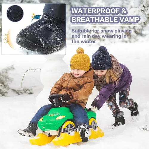 Miniatura 2 de FUDYNMALC Girls Boys Winter Snow Boots - Comfortable Warm Toddler Winter Shoes Waterproof Lightweight Kids Ankle Booties Outdoor Walking