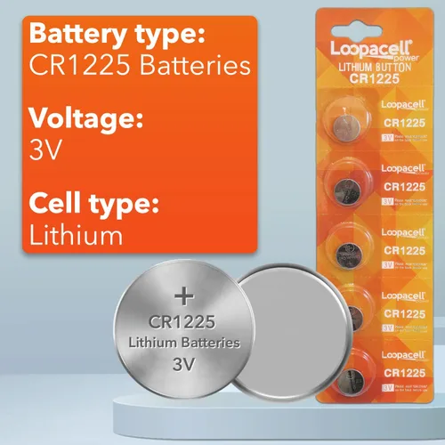 Miniatura 3 de Loopacell CR1225 batería botón de litio tamaño pequeño, 3 V, 5