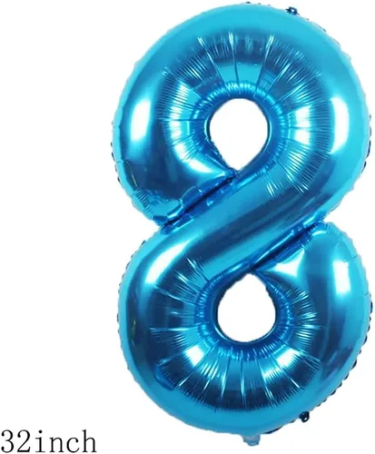 Miniatura 2 de Globos, 11 globos de aluminio de 8 años para decoración de fiesta de cumpleaños de 8 años, globos de confeti para fiesta de niños, suministros
