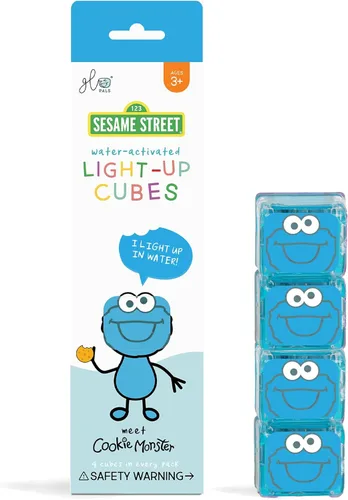 Miniatura 12 de Glo Pals Juguete sensorial de baño activado con luz y cubos para el baño y juego sensorial, personaje Abby Cadabby y 6 cubos, brilla en rosa