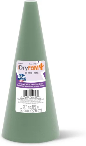 FloraCraft Cono Floral Desert DryFōM de 3.8 pulgadas x 8.8 pulgadas, verde