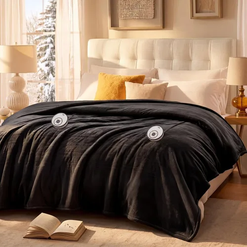Miniatura 10 de Sealy - Manta eléctrica térmica tamaño 50"x60", manta eléctrica de franela doble suave con 6 niveles de calor y apagado automático de 2-10 horas