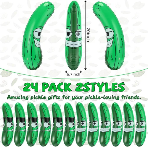 Miniatura 2 de Jexine 20 pulgadas inflable pepinillo pepinillo pepinillo divertido flotador de piscina, regalos inflables de pepinillo flotador juguetes