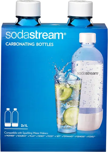 Miniatura 8 de SodaStream - Paquete doble de botellas delgadas de 1 litro aptas para lavavajillas (color negro)