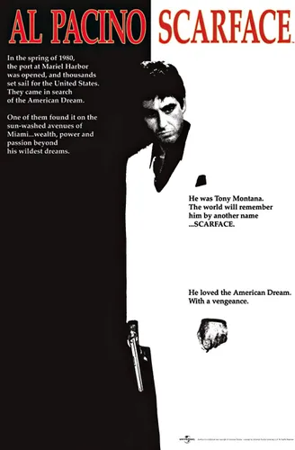 Scarface - Póster de película (estilo regular, Al Pacino Is Tony Montana) (tamaño: 24 x 36 pulgadas) (sin marco)