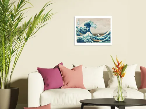 Miniatura 3 de Katsushika Hokusai c.1830s - The Great Wave off Kanagawa - Mount Fuji - Cartel de madera vintage de 8 x 12 pulgadas