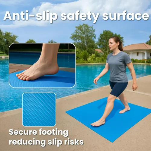 Miniatura 3 de XtremepowerUS Escalera para Piscina Elevada con Alfombrilla Protectora – Sistema de Escalones de Entrada Inclinada + Almohadilla de 10 x 24 Pulgadas