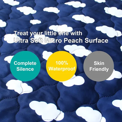 Miniatura 3 de Juego de sábanas protectoras de colchón ajustables impermeables Pack and Play, compatible con Graco Pack n Play & Dream On Me & Pamo Babe, para Nube