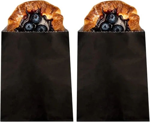 Miniatura 15 de Restaurantware Bag Tek - Bolsas de sándwich de 7 x 5 pulgadas, 100 bolsas de panadería a prueba de grasa, desechables para microondas, papel negro