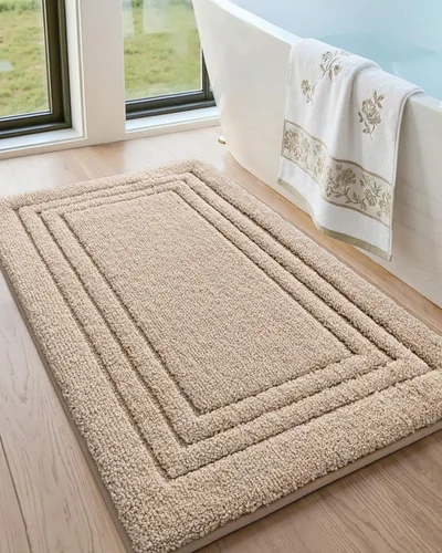 Miniatura 13 de DEXI Alfombra de baño de 24 x 16 pulgadas, ultra suave y absorbente, tapete para baño, tapete de baño antideslizante y lavable para bañera, Gris
