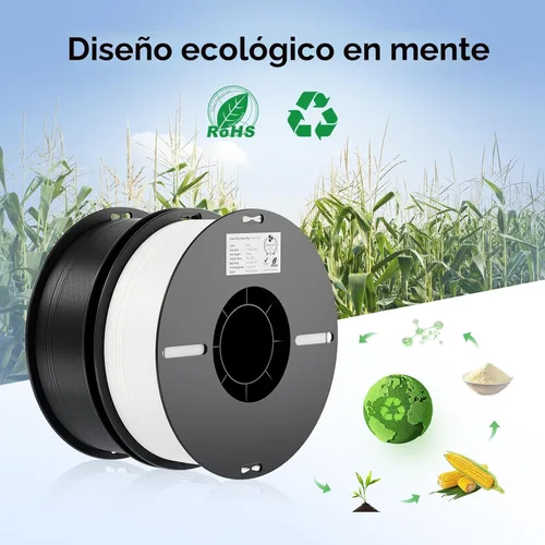 Miniatura 7 de Creality Filamento para Impresora 3D, Filamento PLA 1.75mm Paquete 2Kg para Impresión 3D, Filamento PLA Ender Sin Enredos, Fuerte Adhesión