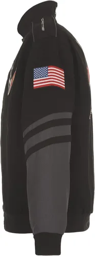 Miniatura 4 de JH DESIGN GROUP Chaqueta Chevy Corvette C8 para hombre, un abrigo de sarga clásico bordado