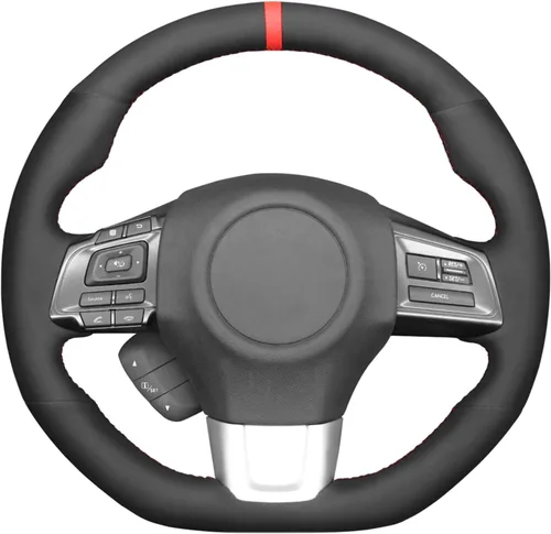 Miniatura 33 de MEWANT Funda de volante de automóvil transpirable cosida a mano para Subaru WRX 2015-2021 / WRX STI 2015-2021, accesorios para volante Subaru WRX