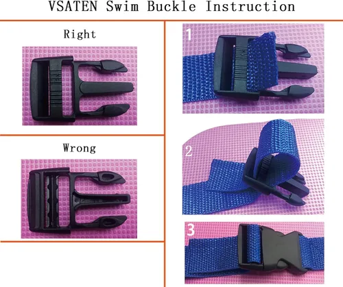 Miniatura 7 de VSATEN Flotador de espalda, cinturón de natación de burbujas ajustable, 3 capas gruesas de espuma dividida, tabla de entrenamiento de seguridad