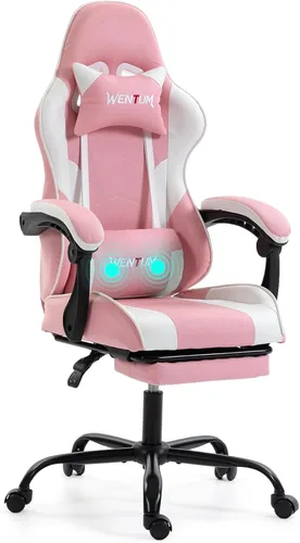 Miniatura 10 de Gaming Chair with Footrest for Adults, PU Leather Massage Racing Video Game Chair with Lumbar Support for Men Women, Ergonomic Computer Chair for