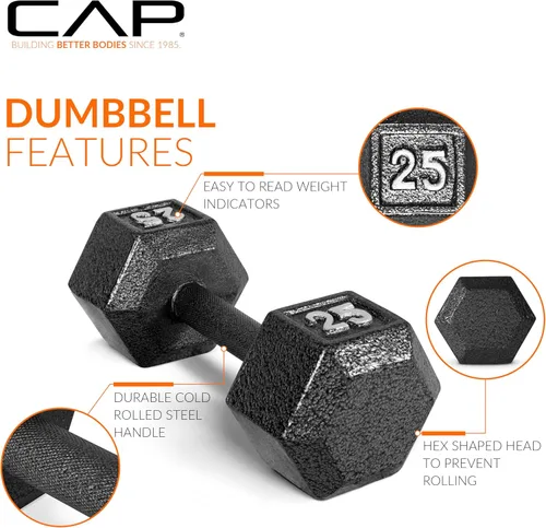 Miniatura 3 de CAP Barbell Mancuerna hexagonal de hierro fundido Múltiples opciones