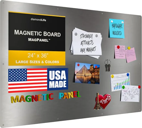 Tablero magnético de 24 x 36 pulgadas, tablero de notas y visión para el hogar, la oficina y el aula, tablero magnético para niños, tornillos de