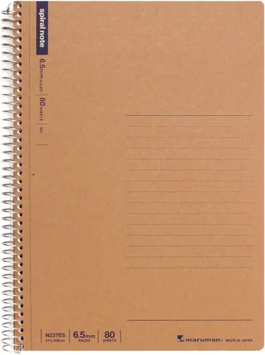 Miniatura 4 de Maruman N237 - Cuaderno con anillas, 0.26 pulgadas (0.256 in), a rayas, básico, A5, 40 piezas, juego de 10