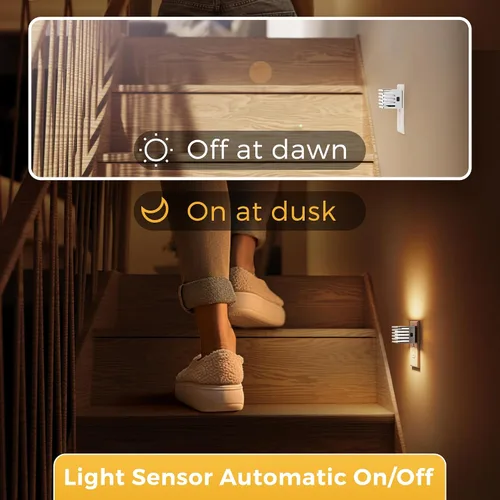 Miniatura 4 de L LOHAS LED Luces nocturnas enchufables a la pared, paquete de 2 luces nocturnas modernas con sensor de atardecer a amanecer, luz nocturna