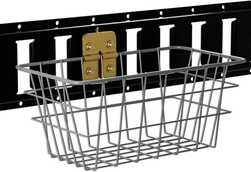 Miniatura 2 de E-Track, cesta de alambre de montaje en pared atornillada, con opción de atornillado, cubo de almacenamiento portátil súper fácil de organizar