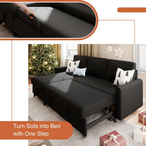 Miniatura 7 de Vongrasig Sofá cama con almacenamiento para espacios pequeños, sofá convertible pequeño extraíble con diván de almacenamiento, sofá cama modular