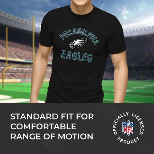 Miniatura 7 de Team Fan Apparel NFL - Camiseta Gameday para adultos, mezcla de algodón, sin etiquetas, semiajustada, da rienda suelta a tu espíritu de equipo Negro