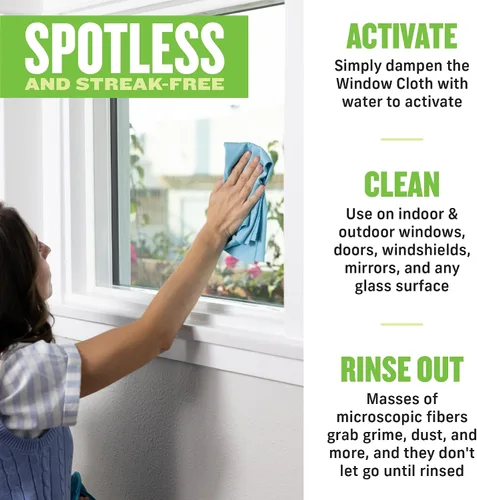 Miniatura 4 de E-Cloth Paño de limpieza de ventanas, embalaje ecológico, paño de limpieza de vidrio, ventanas sin rayas con solo agua, kit de toallas de microfibra