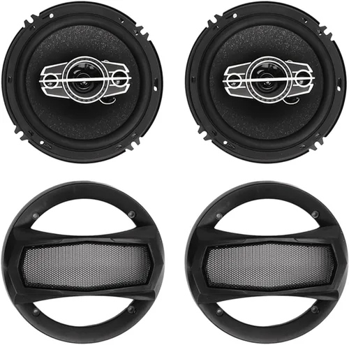 1 par de altavoces coaxiales del coche 6in altavoces 350W alta potencia negro para la actualización del automóvil