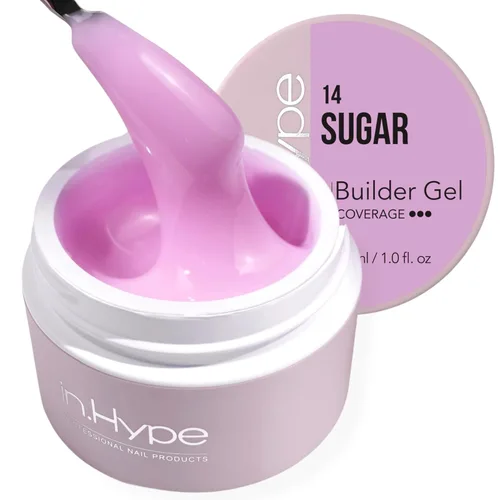Miniatura 23 de IN.HYPE Gel duro profesional UV/LED para extensión de uñas, fortalecimiento, superposiciones de lima (lechoso #1)
