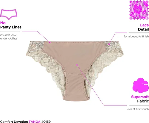 Miniatura 5 de Maidenform Women's Underwear Back, Tanga Lace Thong Panties (Retired Colors)
