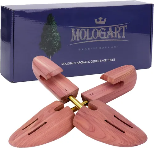 MOLOGART Árbol de zapatos para hombre, estirador de zapatos de madera para hombre, árboles de zapatos de cedro, árboles de zapatos ajustables para