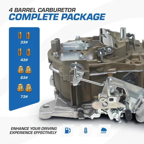 Miniatura 3 de Carburador Rochester Quadrajet de 4 barriles – Compatible con Chevy Quadrajet 1901R 4MV Chevy 66-73 Manual Divorciado Choke Reemplazar Corbetas