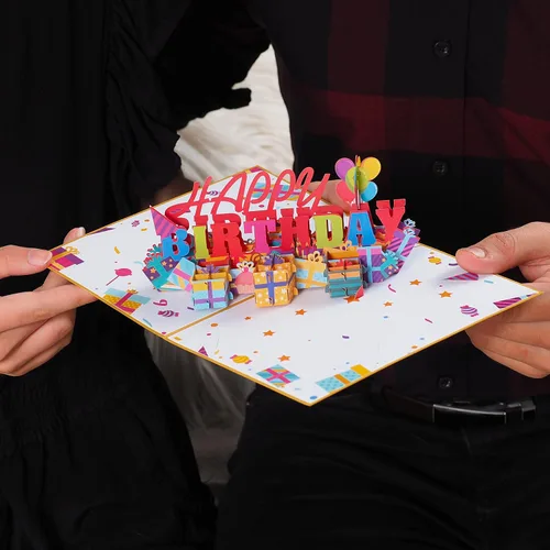 Miniatura 4 de Paper Love Tarjeta desplegable de feliz cumpleaños, para adultos y niños, cubierta de 5 x 7 pulgadas, incluye sobre y etiqueta de notas